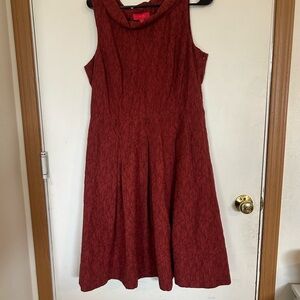 Lavia 18 Women's Rusty Red textured Wool Blend Dress With Pockets